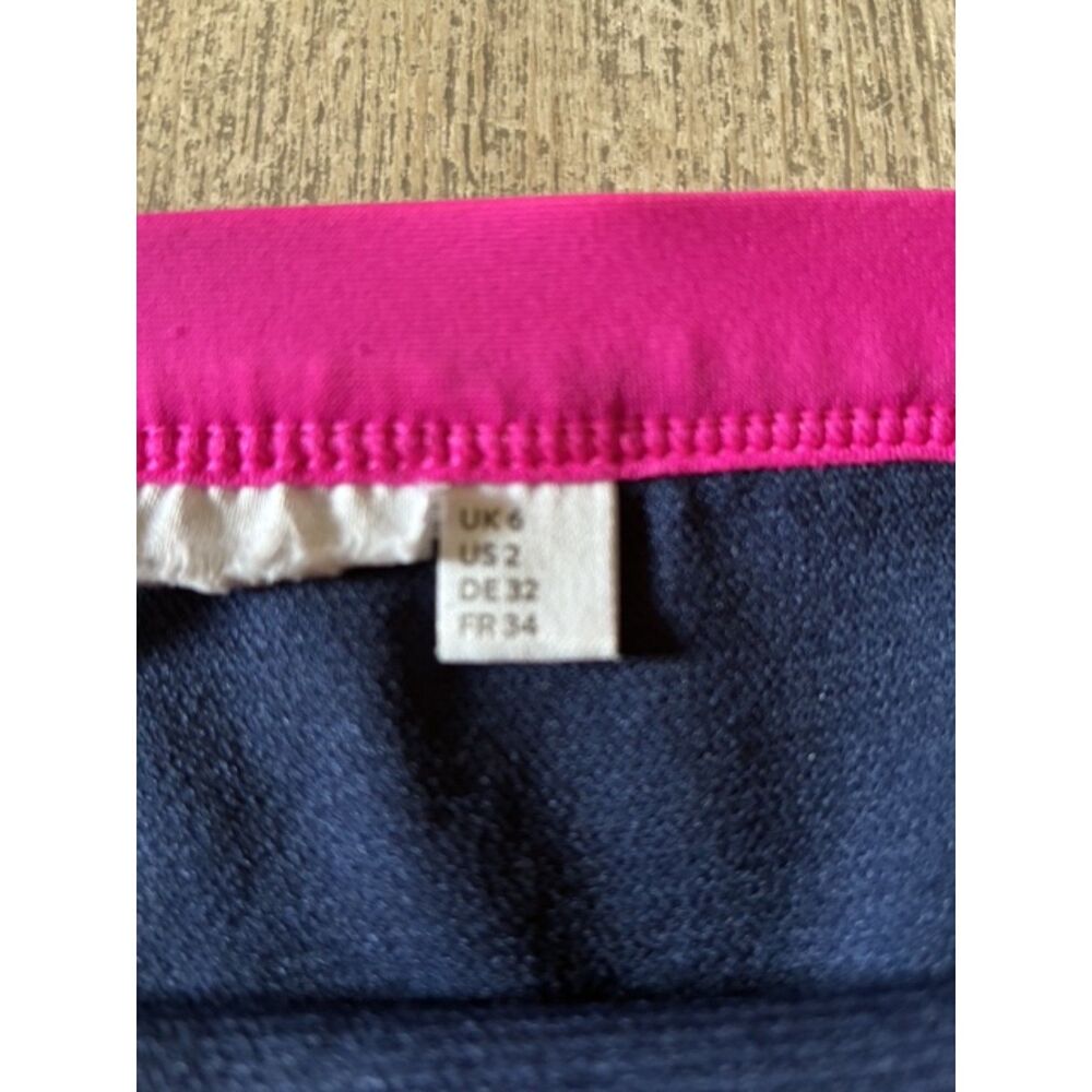 Boden Colorblock Bandeau Bikini US 4 (top) US 2 (bottom) Preppy Navy Swimwear - Picture 2 of 4